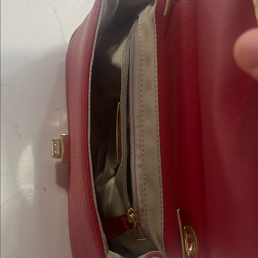 Valentino by Mario Valentino Red Chevron Crossbody Bag - Picture 5 of 5